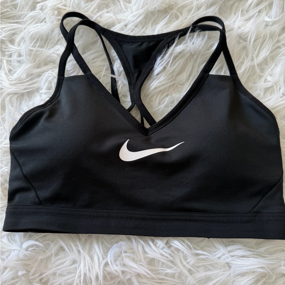 Nike Black Sports Bra with White Logo